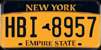 NY license plate HBI8957
