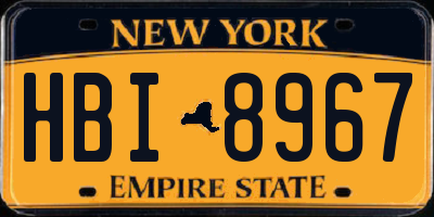 NY license plate HBI8967