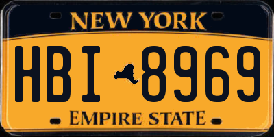 NY license plate HBI8969