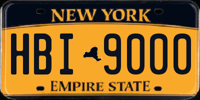NY license plate HBI9000