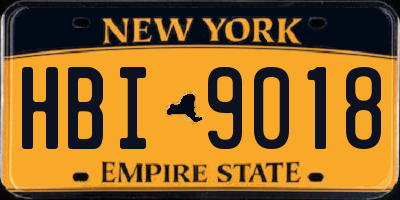 NY license plate HBI9018