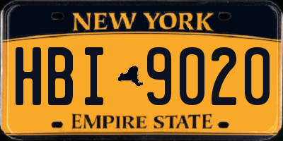 NY license plate HBI9020