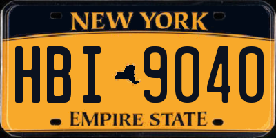 NY license plate HBI9040