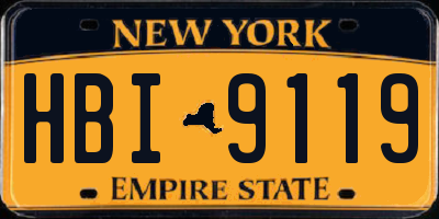 NY license plate HBI9119