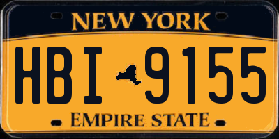 NY license plate HBI9155