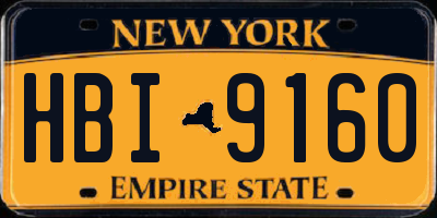 NY license plate HBI9160