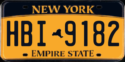 NY license plate HBI9182