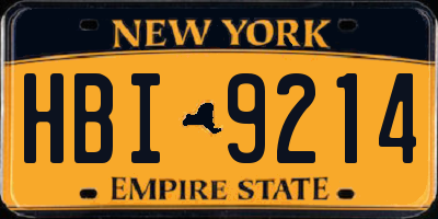 NY license plate HBI9214