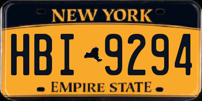 NY license plate HBI9294