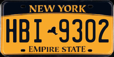 NY license plate HBI9302