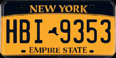 NY license plate HBI9353