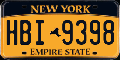 NY license plate HBI9398
