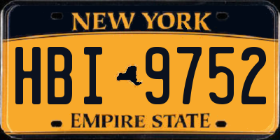 NY license plate HBI9752