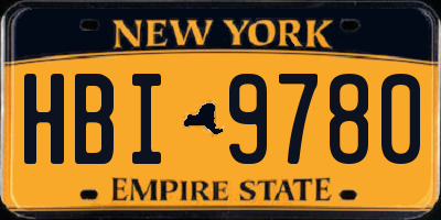 NY license plate HBI9780