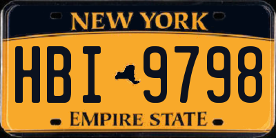 NY license plate HBI9798