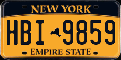 NY license plate HBI9859