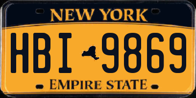 NY license plate HBI9869