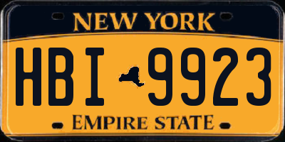 NY license plate HBI9923
