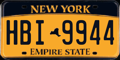 NY license plate HBI9944