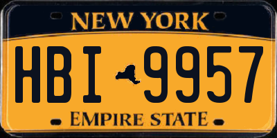NY license plate HBI9957