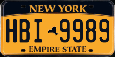 NY license plate HBI9989