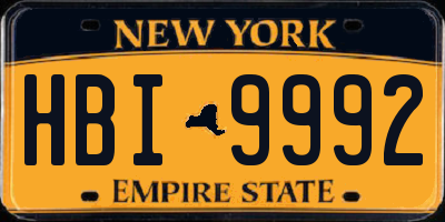 NY license plate HBI9992