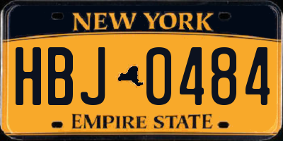 NY license plate HBJ0484
