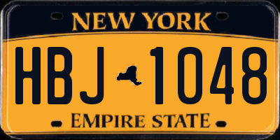 NY license plate HBJ1048