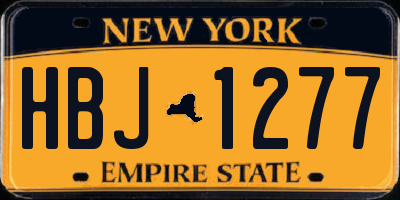 NY license plate HBJ1277
