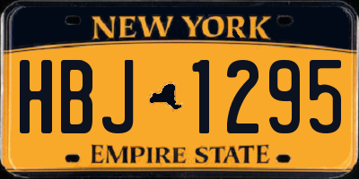 NY license plate HBJ1295