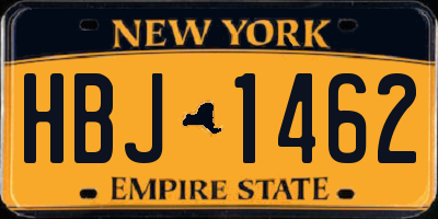 NY license plate HBJ1462