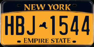 NY license plate HBJ1544