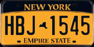 NY license plate HBJ1545