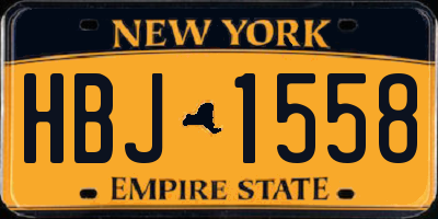NY license plate HBJ1558