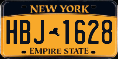 NY license plate HBJ1628