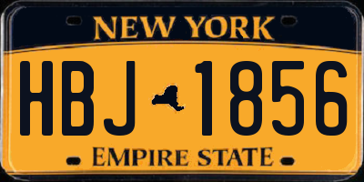 NY license plate HBJ1856