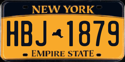 NY license plate HBJ1879