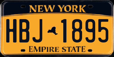 NY license plate HBJ1895