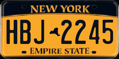 NY license plate HBJ2245