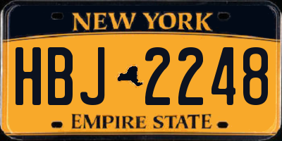 NY license plate HBJ2248