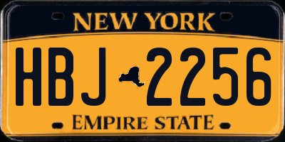 NY license plate HBJ2256