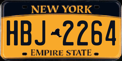 NY license plate HBJ2264