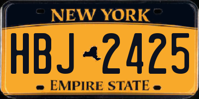 NY license plate HBJ2425