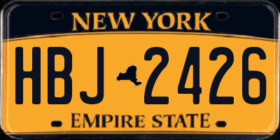 NY license plate HBJ2426