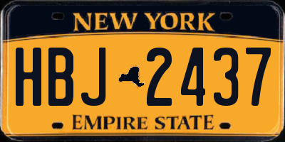 NY license plate HBJ2437