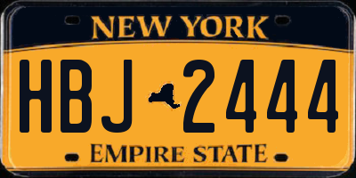 NY license plate HBJ2444