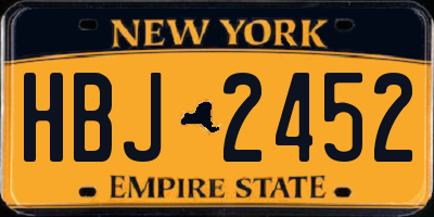NY license plate HBJ2452