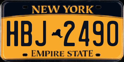 NY license plate HBJ2490