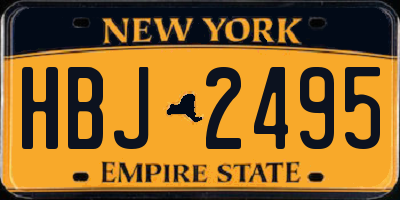 NY license plate HBJ2495