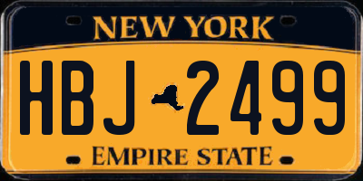 NY license plate HBJ2499